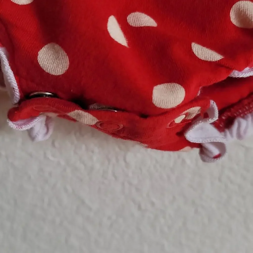 DISNEY Minnie Mouse One Piece Walt Disney World Polka Dot Size 24M Red